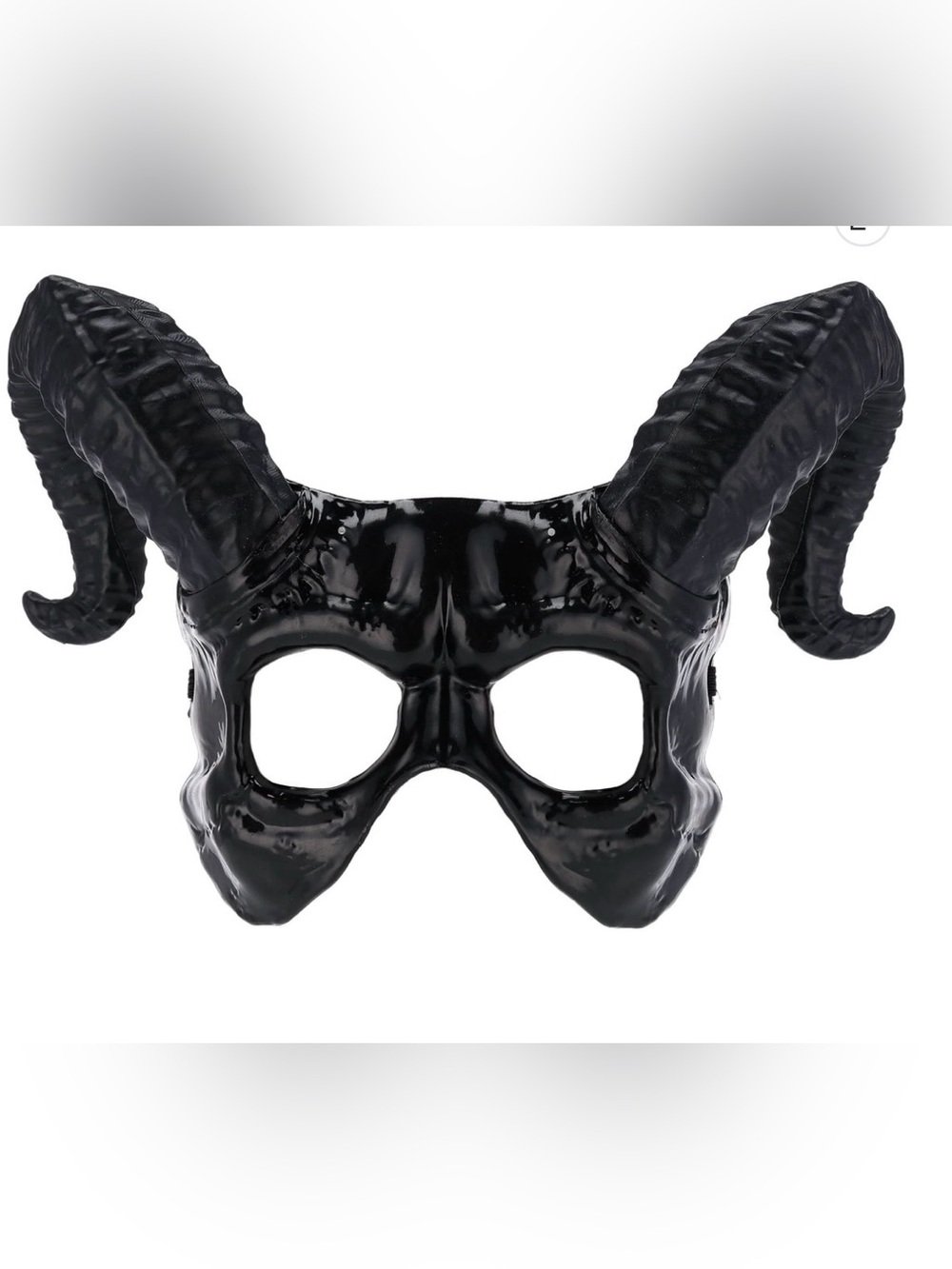 Devil Horn Half Mask Black Ram Horn Costume Mask Adult